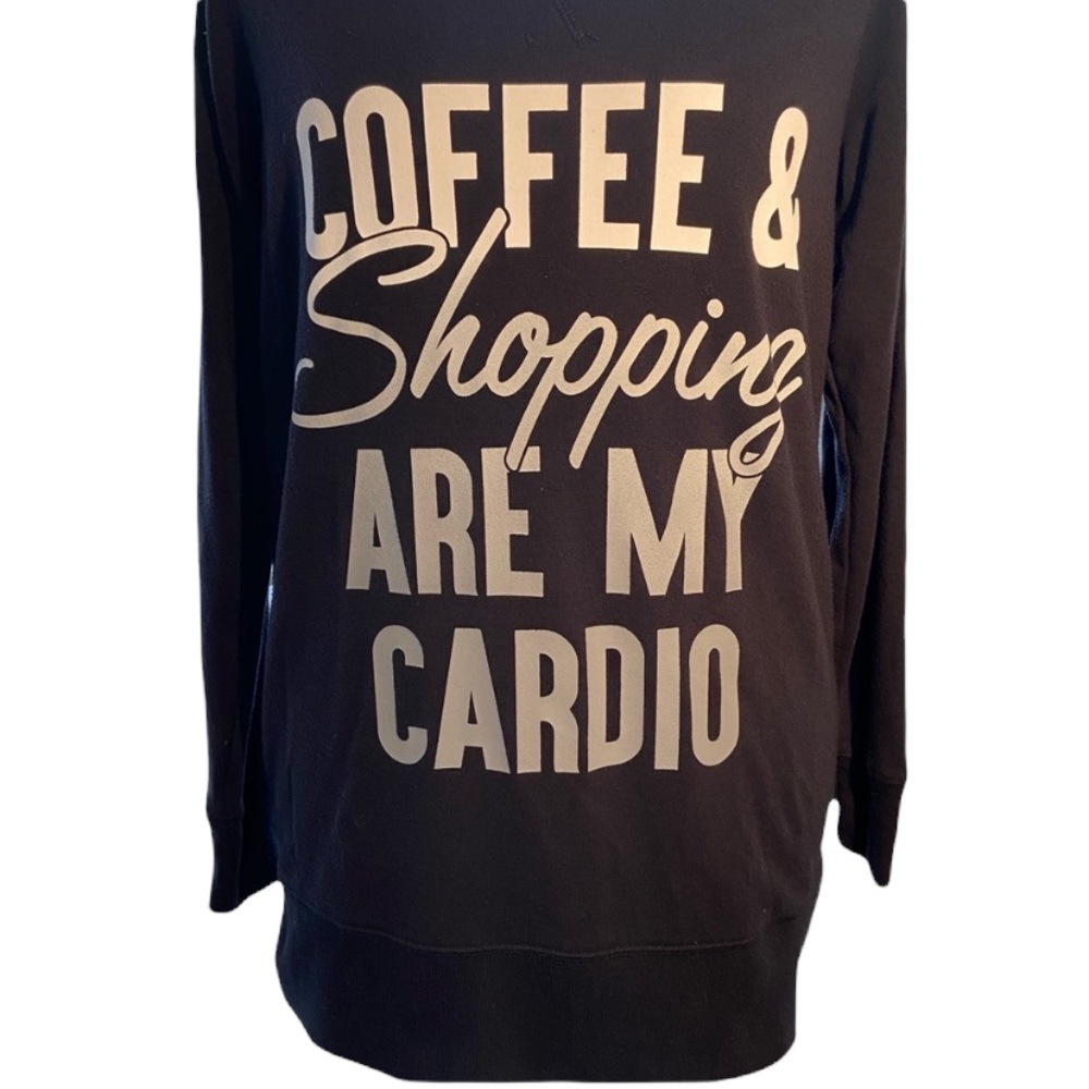 Xersion Coffee & Shopping Sweatshirt Size M